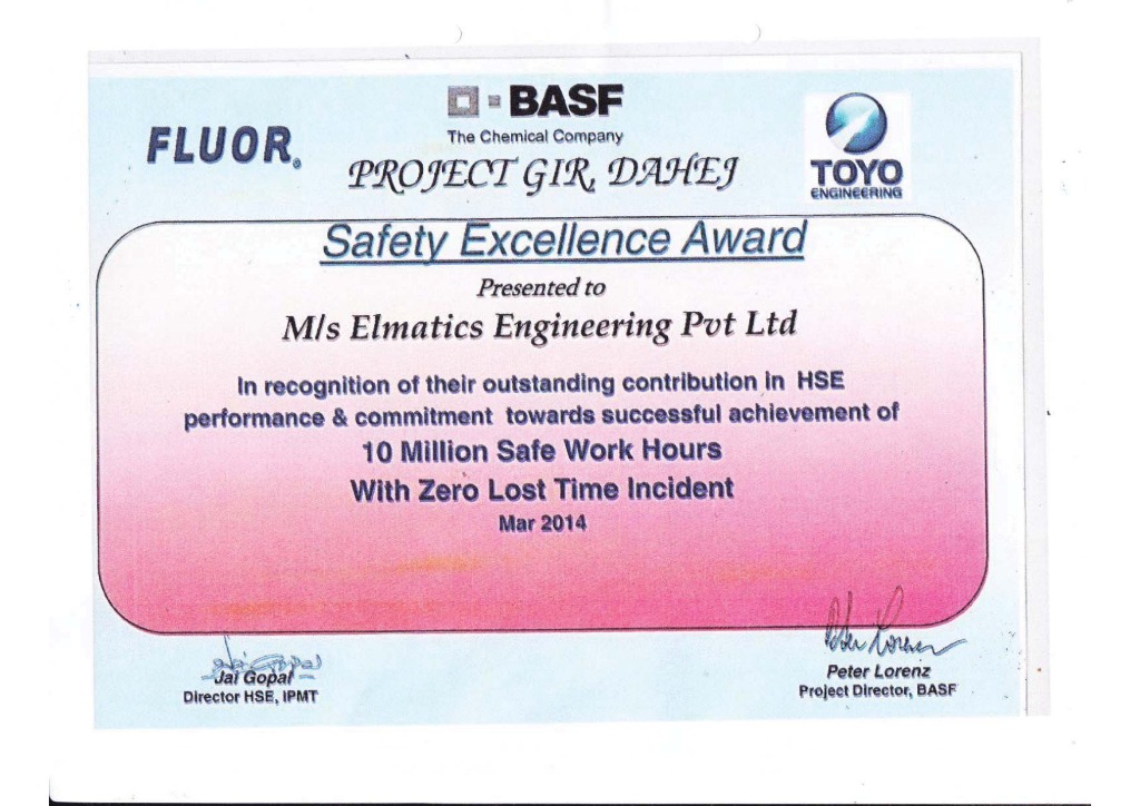 BASF Safety Excellence Award